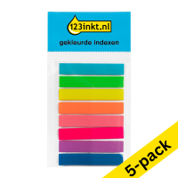 123ink coloured indexes, 45mm x 8mm (8 x 20 tabs) (5-pack)