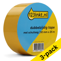 123ink double-sided tape with protective layer, 50mm x 25m (3-pack)  301983