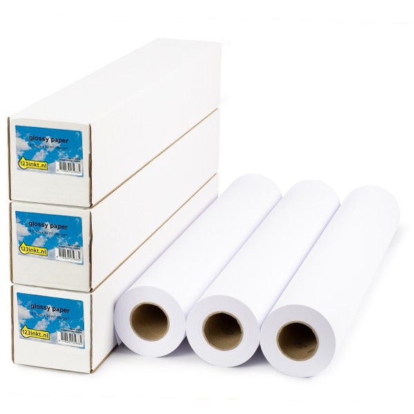 123ink glossy paper roll, 610mm x 30m (190gsm) 3 rolls  302098 - 1