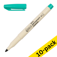 123ink green eco permanent marker (1mm round) (10-pack)  390609