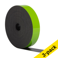 123ink green erasable magnetic label tape, 2cm x 10m (3-pack)  302139