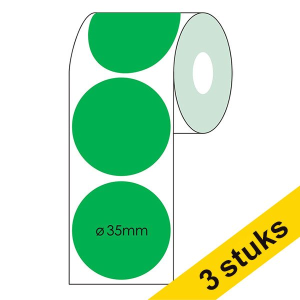 123ink green marking dots Ø 35mm (3 x 2,000 labels)  302356 - 1