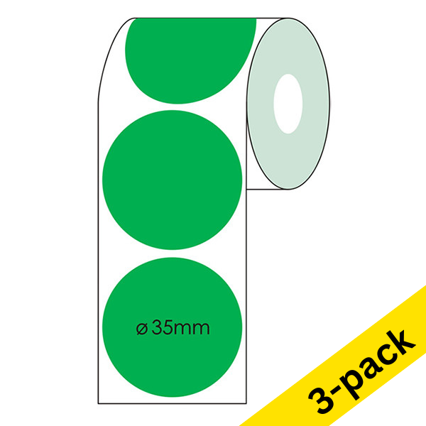 123ink green marking dots Ø 35mm (3 x 2,000 labels)  302356 - 1