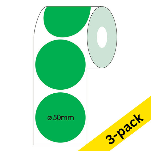 123ink green marking dots Ø 50mm (3 x 2,000 labels)  302361 - 1