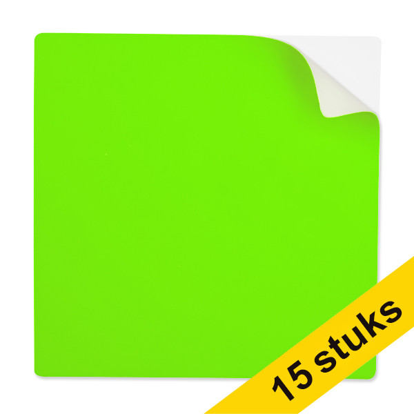 123ink green reusable self-adhesive notes, 10cm x 10cm (15-pack)  302127 - 1