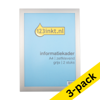 123ink grey A4 self-adhesive information frame (3 x 2-pack)