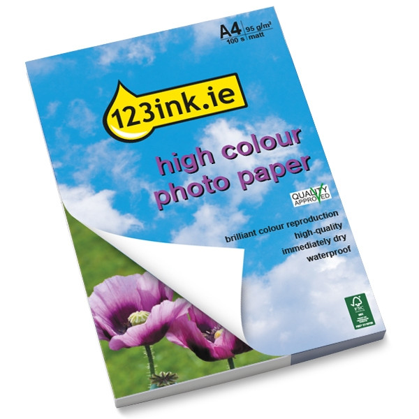 123ink high-colour matte photo paper, A4, 95g (100 sheets) C13S041061C 064000 - 1