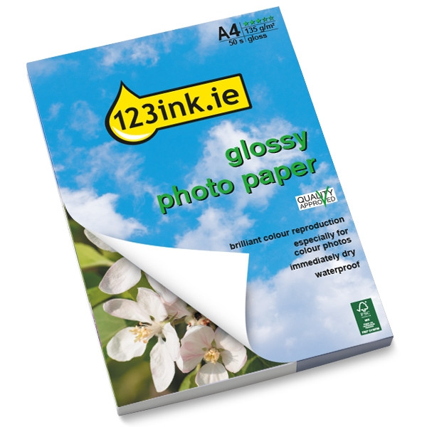 123ink high-gloss photo paper, A4, 135g (50 sheets)  064040 - 1