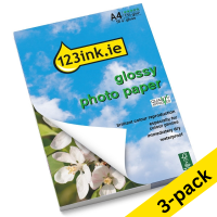 123ink high-gloss photo paper, A4, 135g (50 sheets) (3-pack)  302013