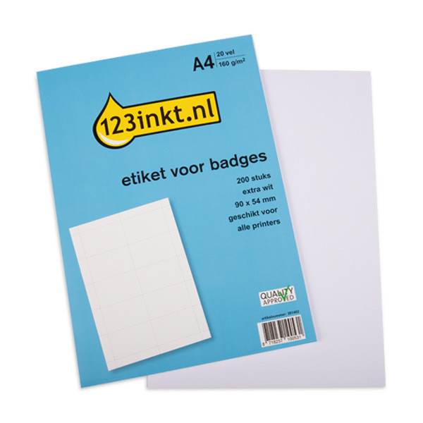 123ink label for name badges, 90mm x 54mm (200 labels) 145502C 9011C 301462 - 1