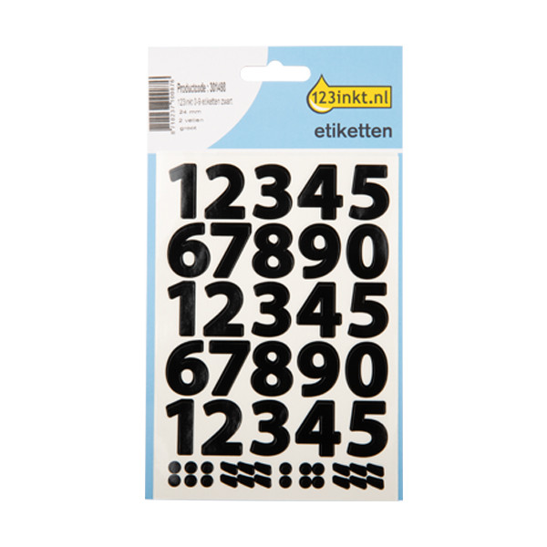 123ink large black 0-9 labels 3785C 301498 - 1