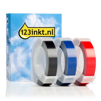 123ink letter press S0847750 black/blue/red embossing tape (3-pack)  089266