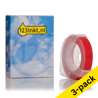 123ink letter press S0898150 / 520102 white on red embossing tape (3-pack)  650770