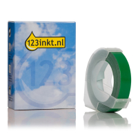 123ink letter press S0898160 white on green embossing tape  089264