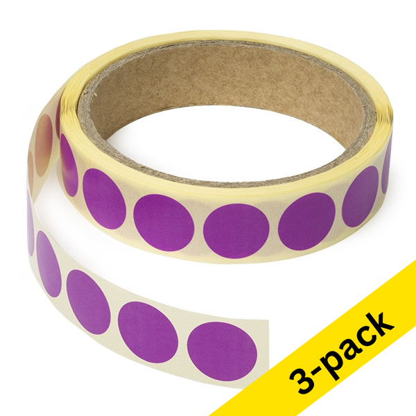 123ink lilac marking dots Ø 18mm (3 x 1,000 labels)  035239 - 1