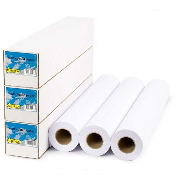 123ink matte coated paper roll, 610mm x 30m (120 g/m²) (3-pack)  302095 - 1