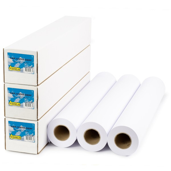 123ink matte coated paper roll, 610mm x 30m (180 g/m²) (3-pack)  302091 - 1