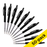 123ink medium black ballpoint pen with push button (50-pack) 1199190125C 302078