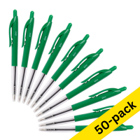 123ink medium green ballpoint pen with push button (50-pack) 1199190124C 302075