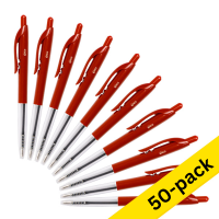 123ink medium red ballpoint pen with push button (50-pack) 1199190123C 302076