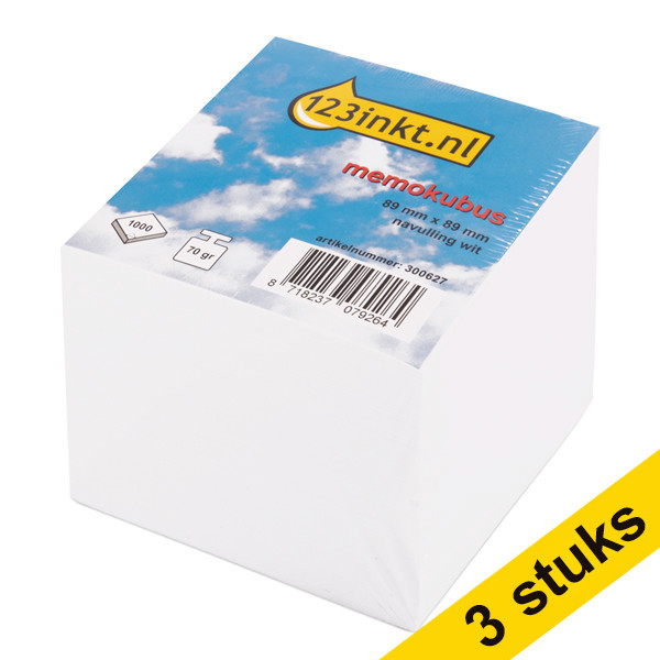 123ink memo cube refill (1000 sheets) (3-pack)  300628 - 1