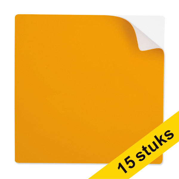 123ink orange reusable self-adhesive notes, 10cm x 10cm (15-pack)  302129 - 1