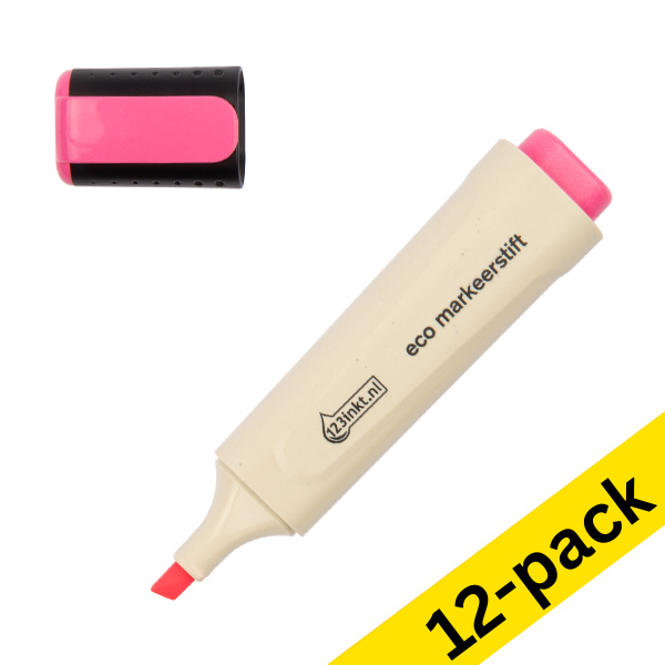 123ink pink eco highlighter (12-pack)  390582 - 1