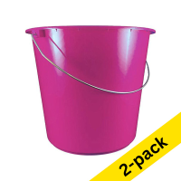 123ink pink household bucket, 5 litres (2-pack)