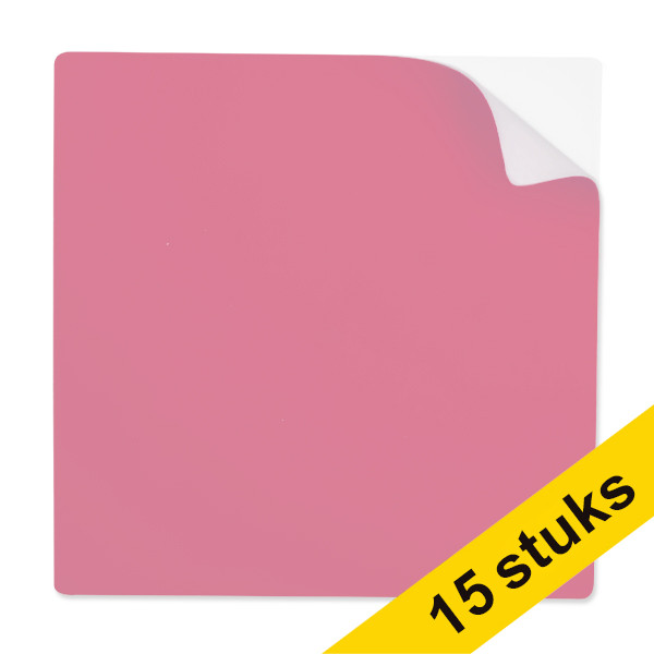 123ink pink reusable self-adhesive notes, 10cm x 10cm (15-pack)  302131 - 1