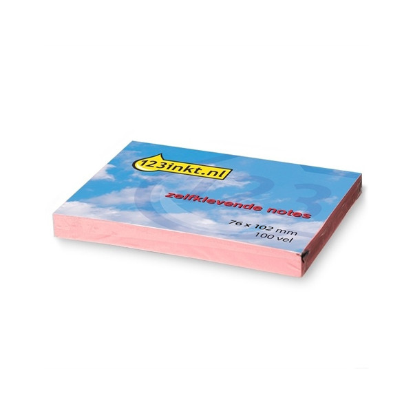 123ink pink self-adhesive notes, 100 sheets, 76mm x 102mm (10-pack)  300237 - 1