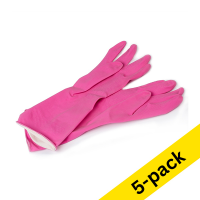 123ink pink/yellow cleaning gloves (size L) (5-pack)