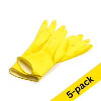 123ink pink/yellow cleaning gloves (size M) (5-pack)