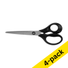 123ink plastic handle scissors, 160mm (4-pack)