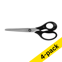 4 x 123ink plastic handle scissors, 190mm