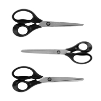 123ink 3-piece plastic handle scissors set (160, 190 and 210mm)