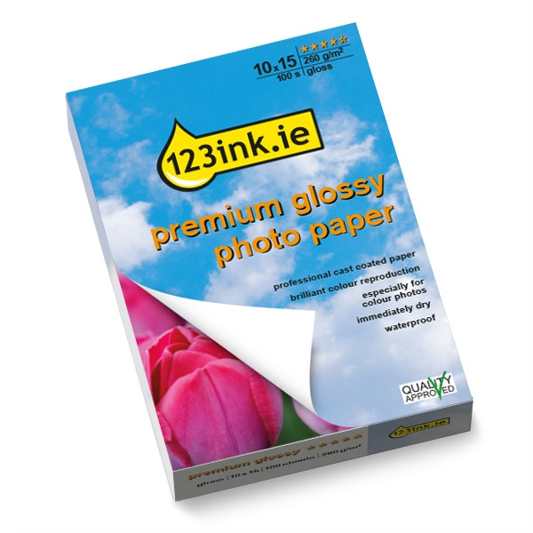 123ink premium gloss photo paper, 10x15, 260g (100 sheets) C13S042153C 064130 - 1