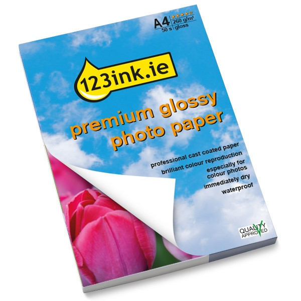 123ink premium gloss photo paper, A4, 260g (50 sheets)  064120 - 1