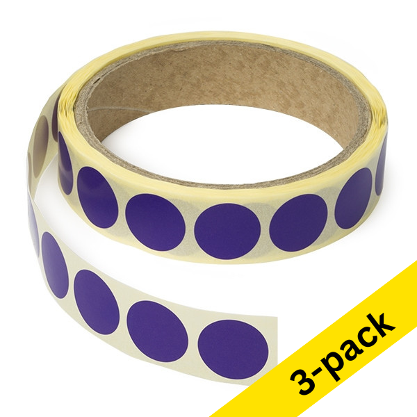 123ink purple marking dots Ø 18mm (3 x 1,000 labels)  035244 - 1