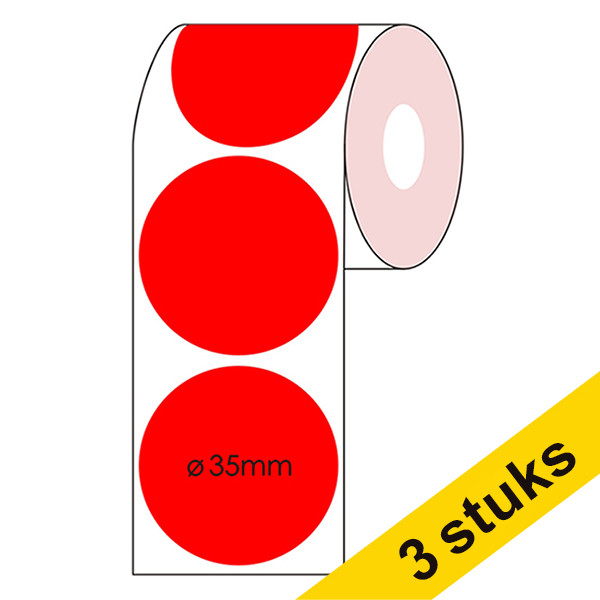 123ink red marking dots Ø 35mm (3 x 2,000 labels)  302355 - 1