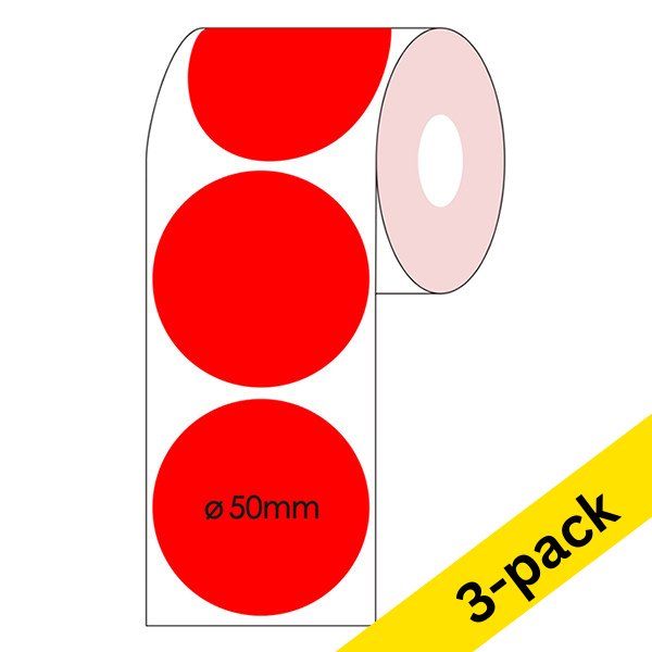 123ink red marking dots Ø 50mm (3 x 2,000 labels)  302360 - 1