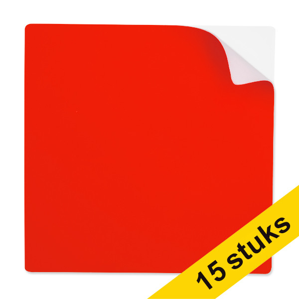 123ink red reusable self-adhesive notes, 10cm x 10cm (15-pack)  302125 - 1