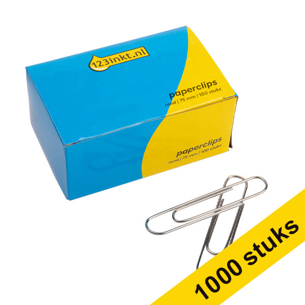 123ink round paper clips, 75mm (1000-pack)  301616 - 1