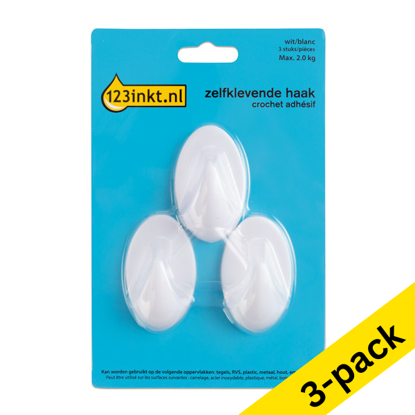 123ink self-adhesive hook, 2kg (3 x 3-pack)  301015 - 1