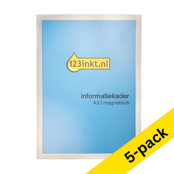 123ink silver A3 magnetic information frame (5-pack) 486823C 301734 - 1