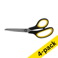 123ink soft grip handle scissors, 195mm (4-pack)