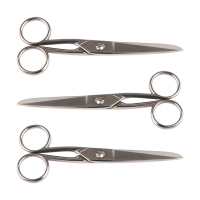 123ink stainless steel scissors, 140mm (3-pack)