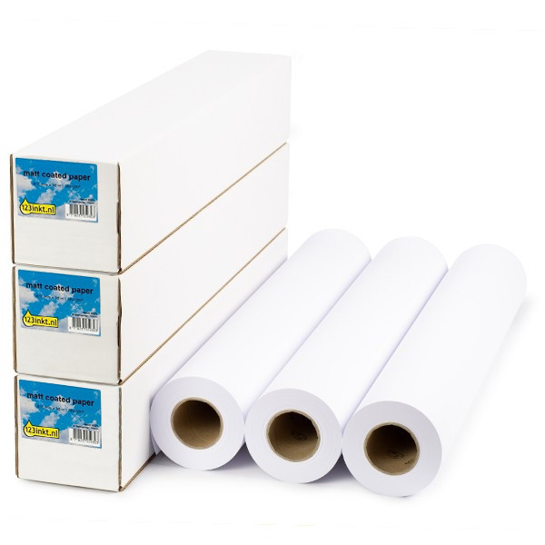 123ink standard paper roll, 594mm x 90m (80 g/m²) (3-pack)  302093 - 1