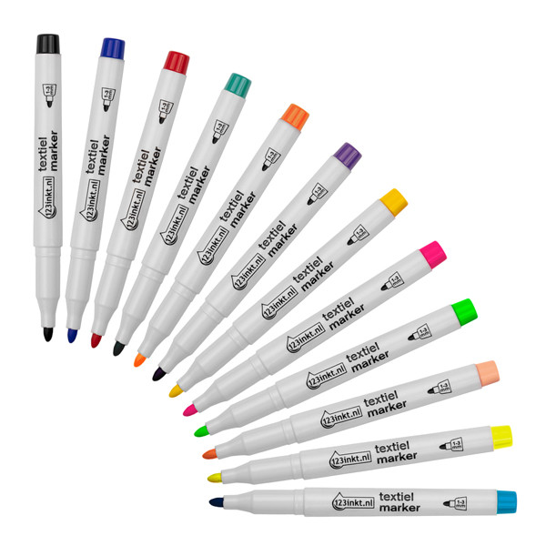 123ink textile markers set (12-pack)  301122 - 1