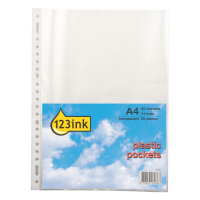 123ink transparent A4 plastic pocket 21 holes, 80 micron (25-pack)