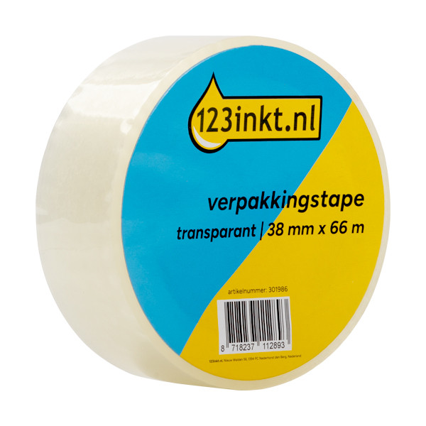 123ink transparent packing tape, 38mm x 66m 57165-00000-05C 301986 - 1